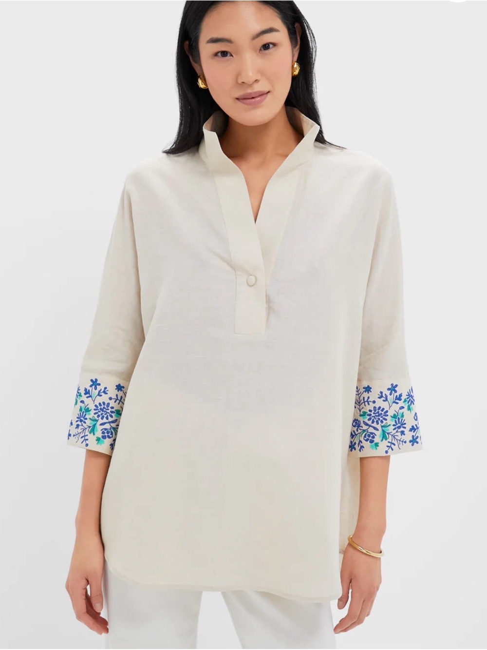 Tuckernuck New linen Cotten willow top with beautiful embroidery Large